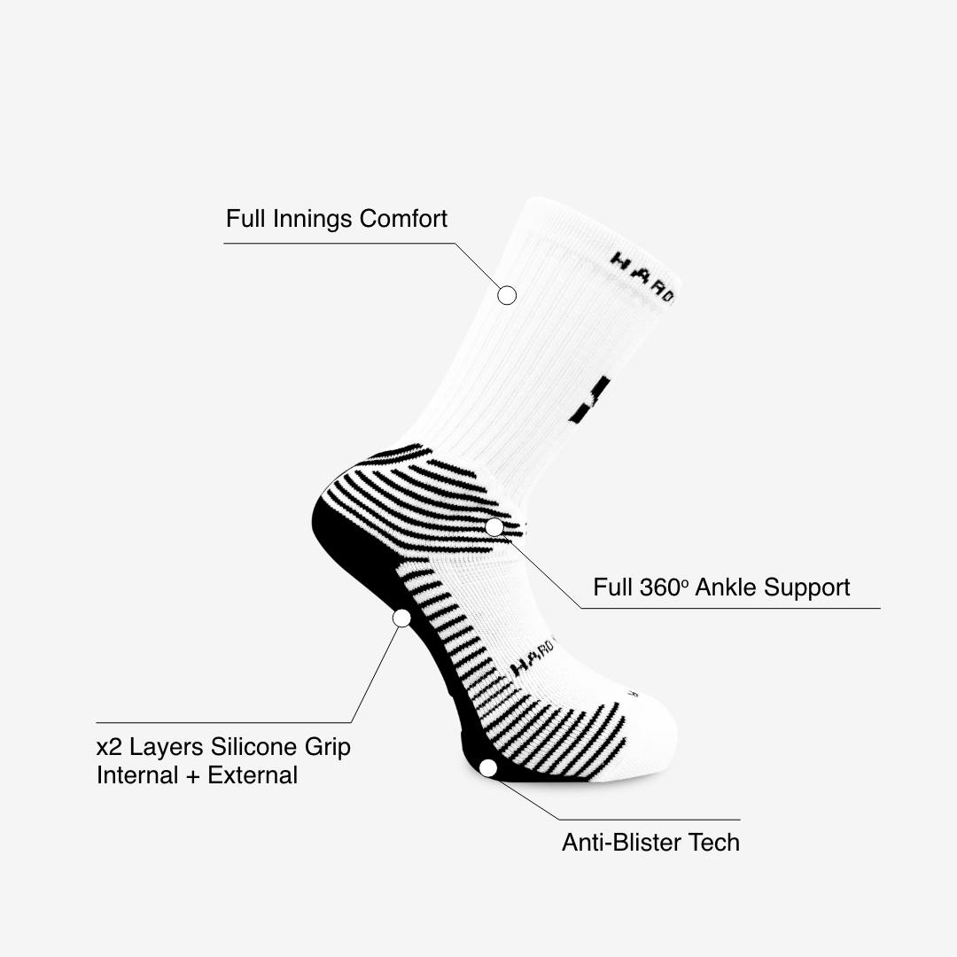 Hard Yards Performance Bowler's Sock with Double Silicon Grips - The Cricket Store